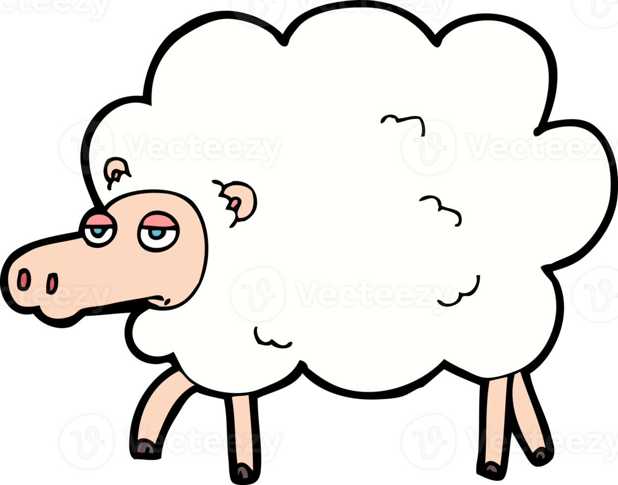 cartoon sheep drawing png