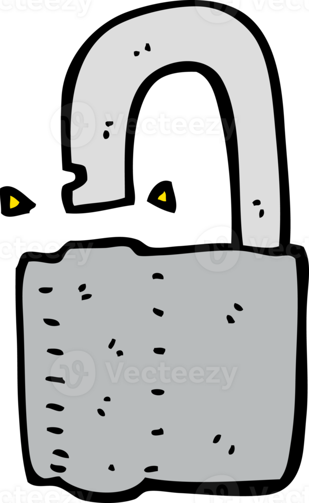 cartoon padlock drawing png