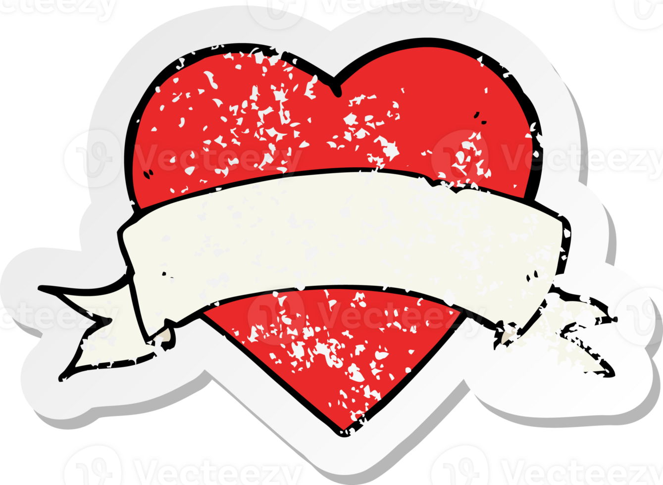 retro distressed sticker of a cartoon heart tattoo drawing png