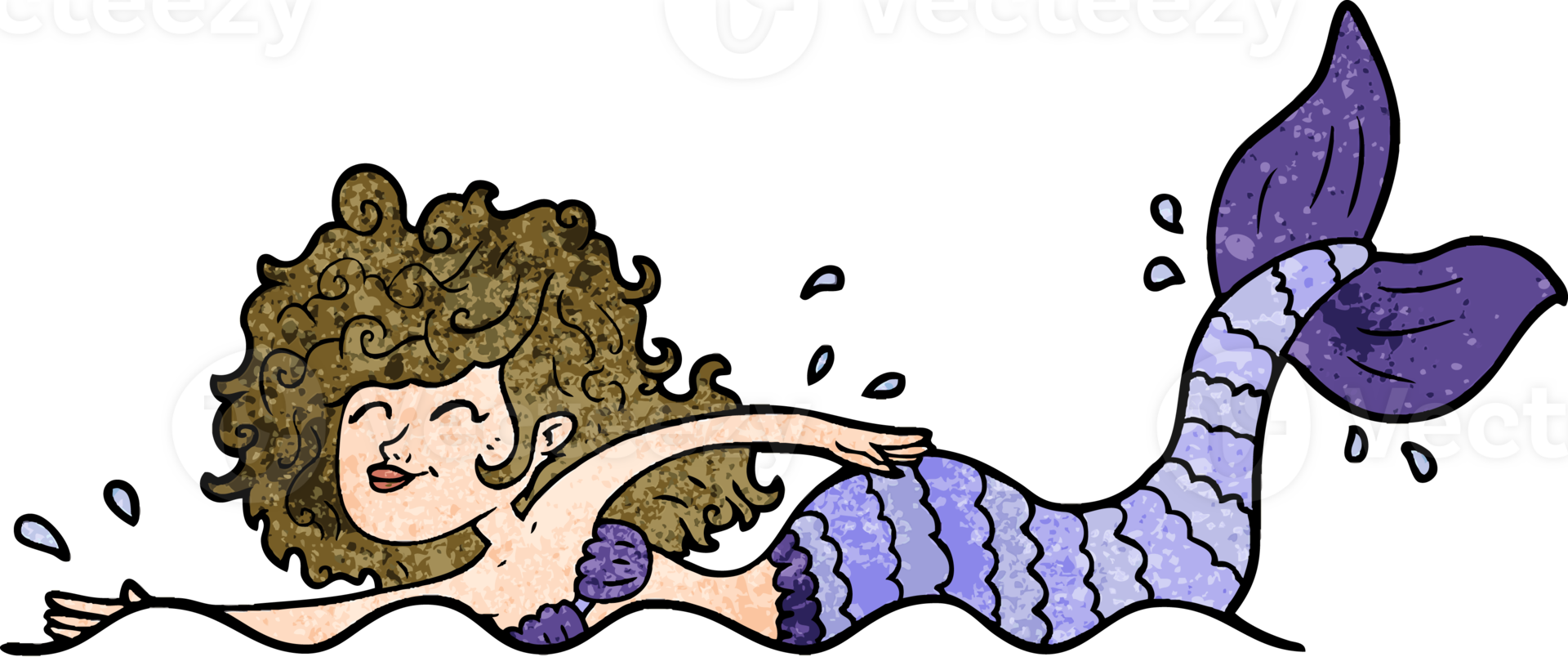 cartoon mermaid drawing png