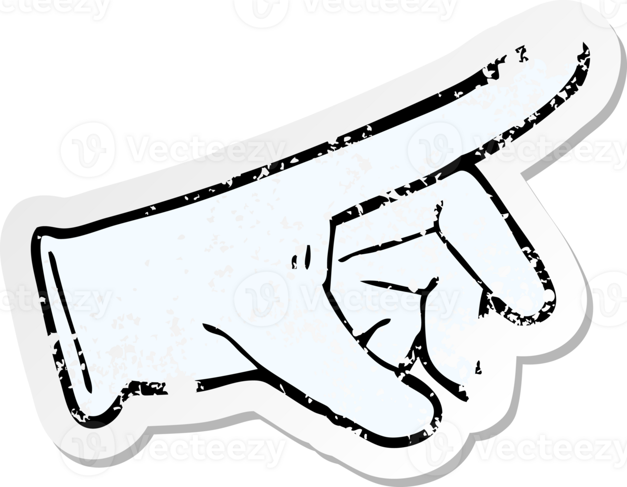 retro distressed sticker of a cartoon rubber glove drawing png