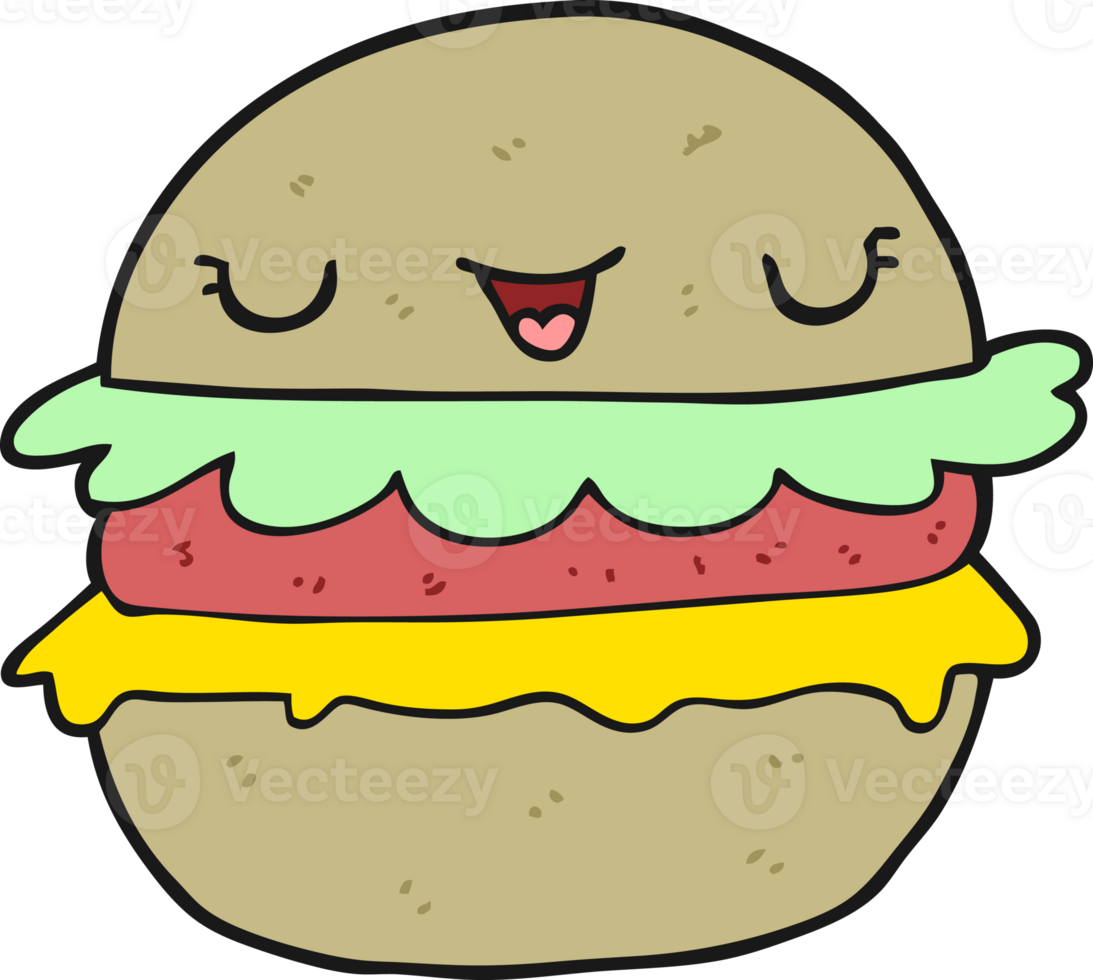 cartoon burger drawing png