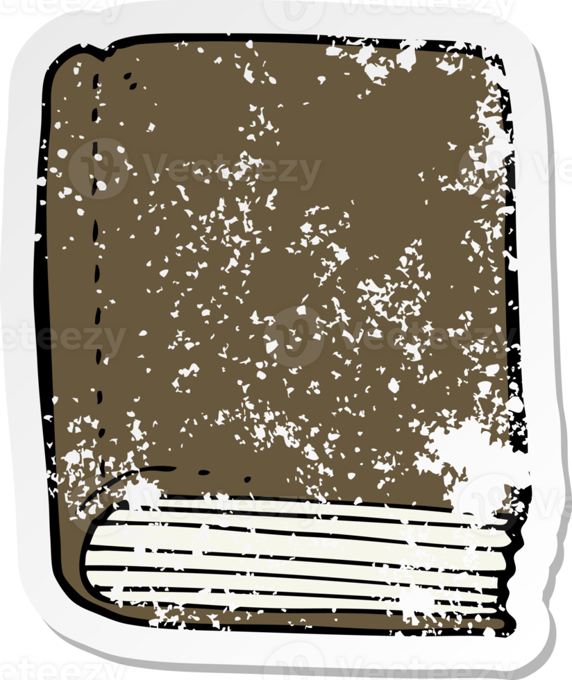 retro distressed sticker of a cartoon book drawing png