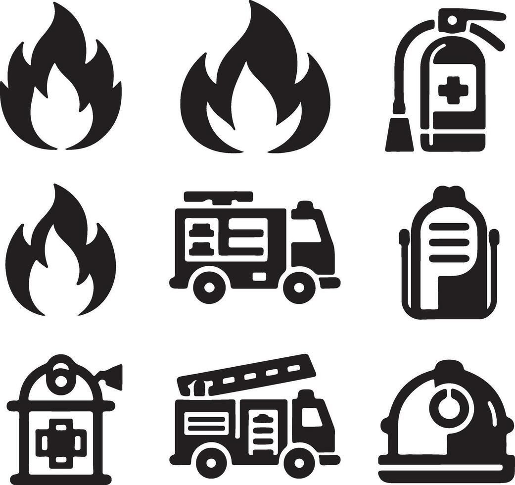 Art and Illustration of fire line icon image vector