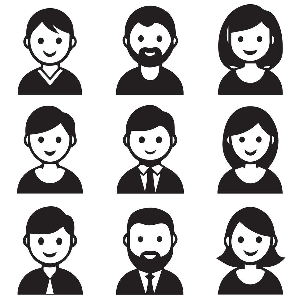 Avatar icon illustrations for website and social media vector