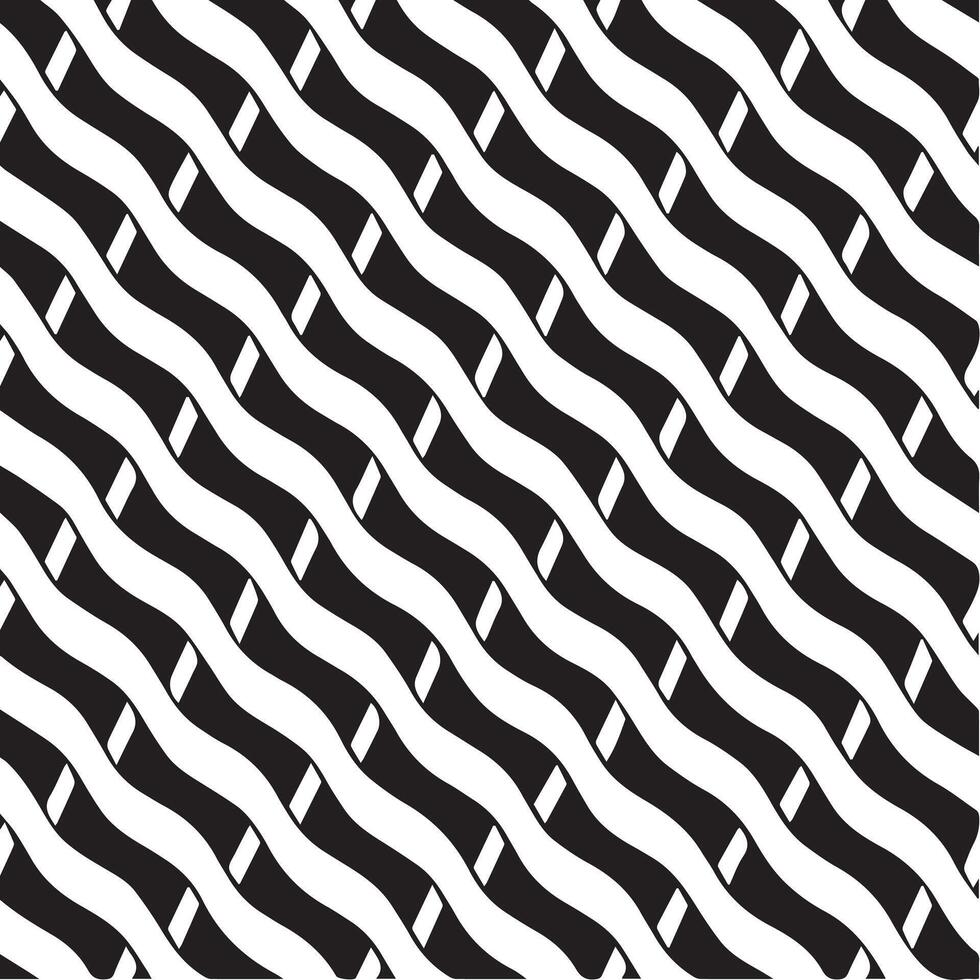 geometric waves seamless pattern background black and white vector