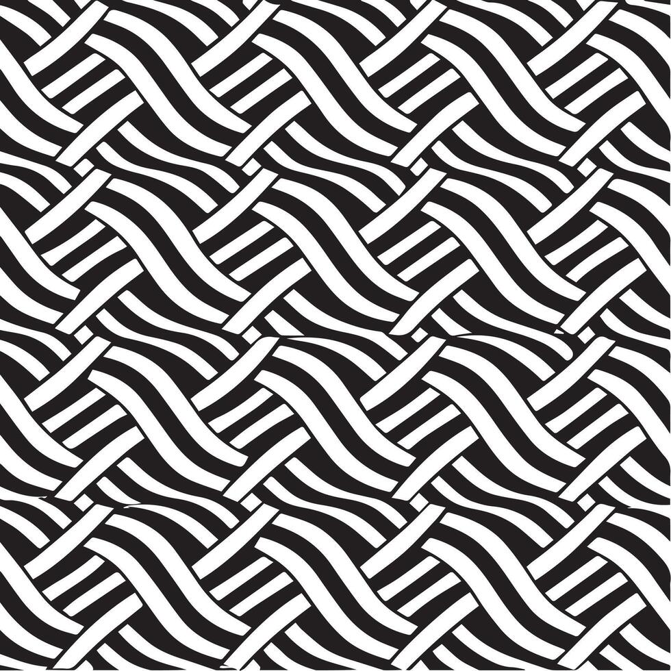 geometric waves seamless pattern background black and white vector