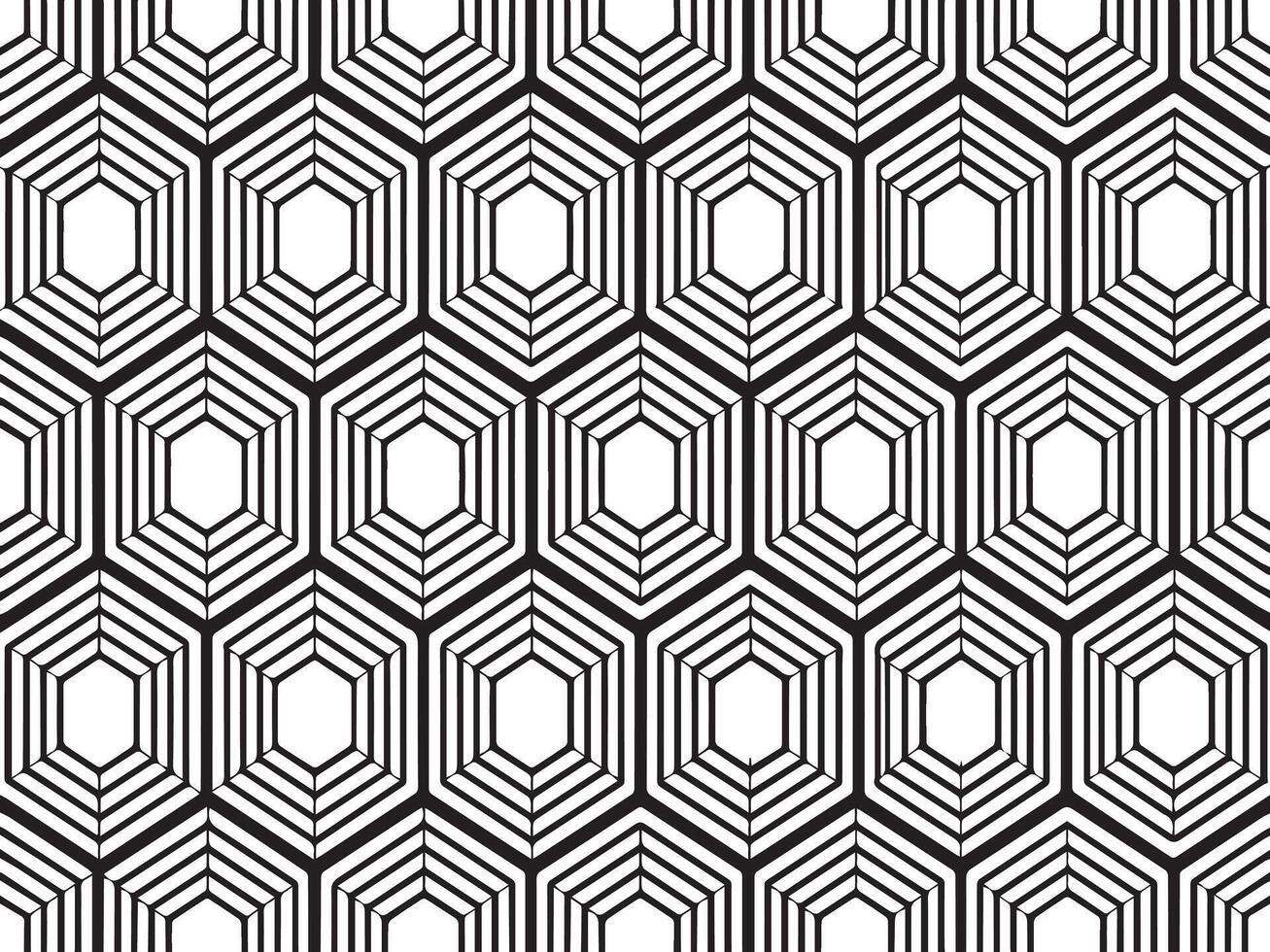 geometric abstract waves seamless pattern background black and white vector