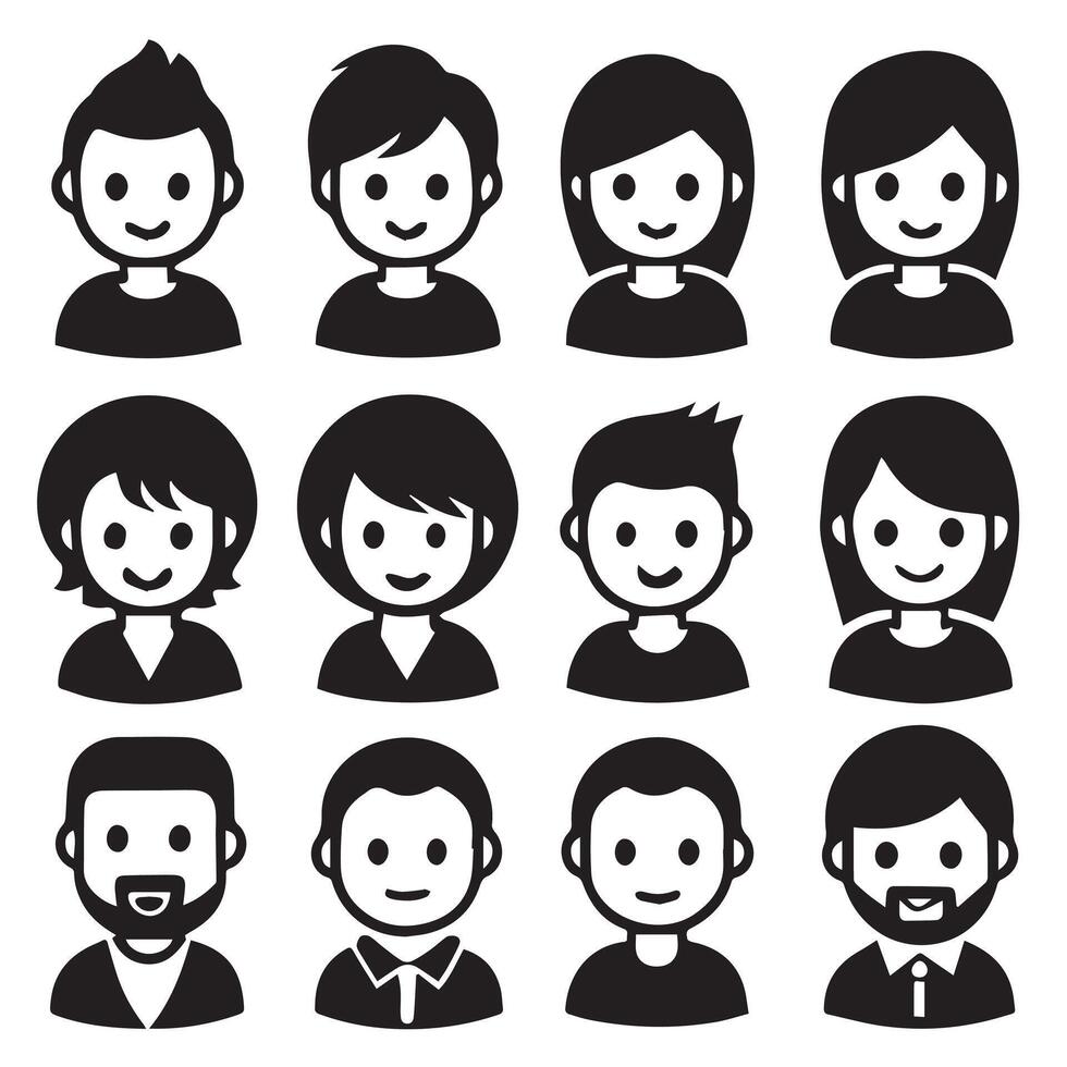 Avatar icon illustrations for website and social media vector