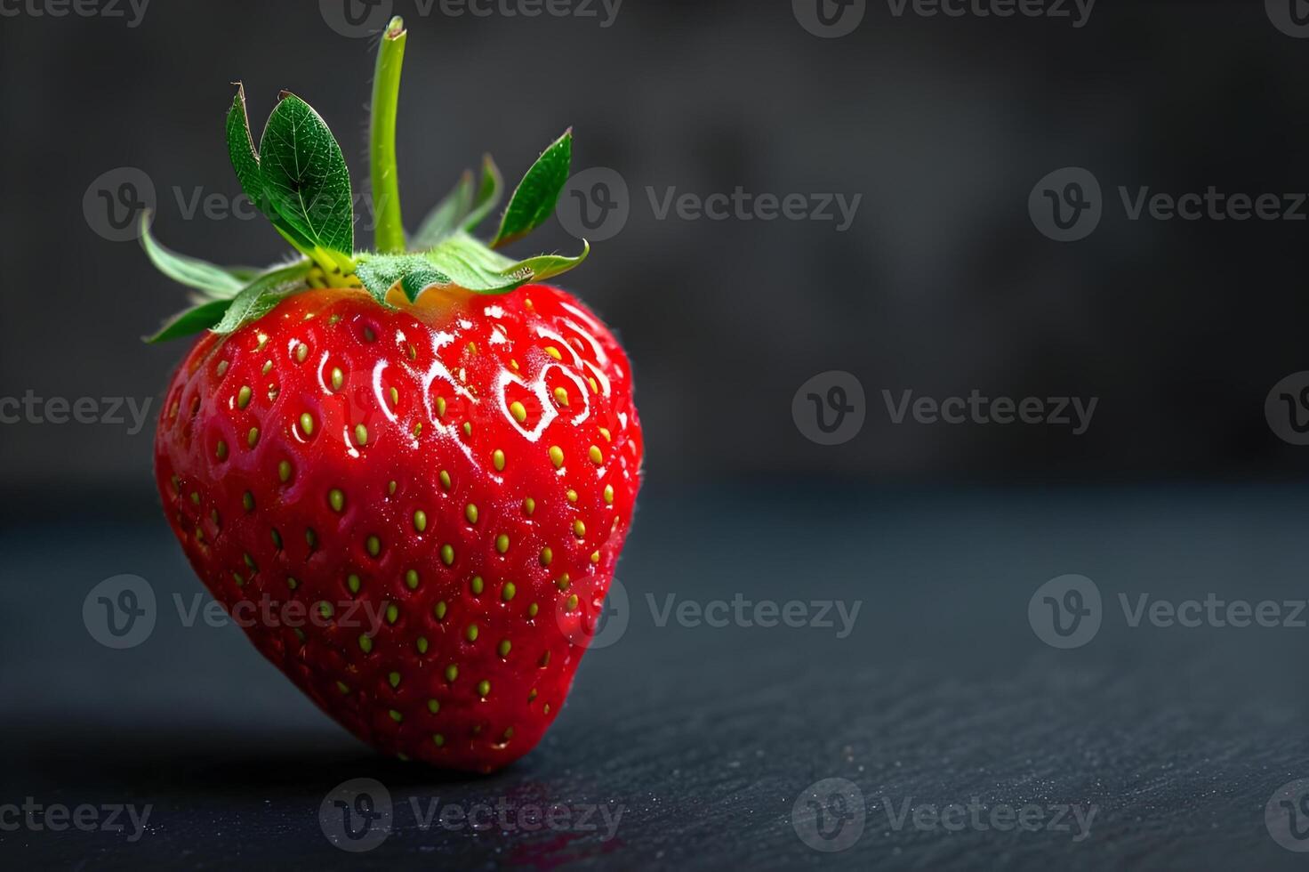 Strawberry, black background, falling into water, dissolved in water photo