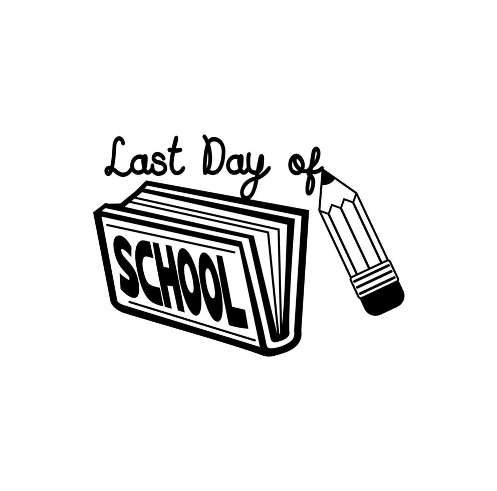 Last Day of School Banner Design Illustration vector