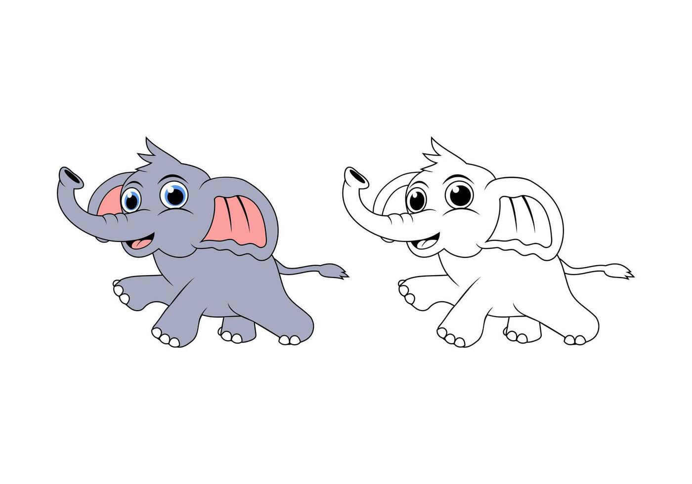 Elephant Cartoon Character Design Illustration vector