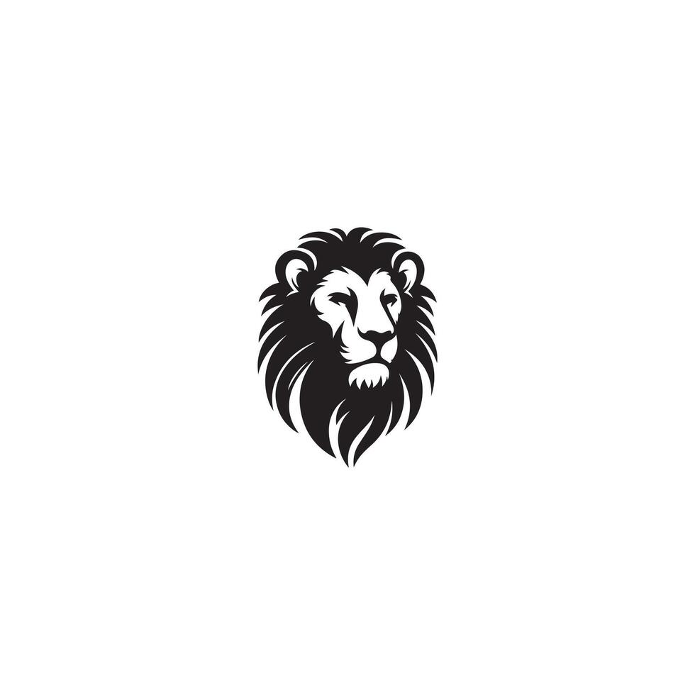 LIon head black silhouette design vector