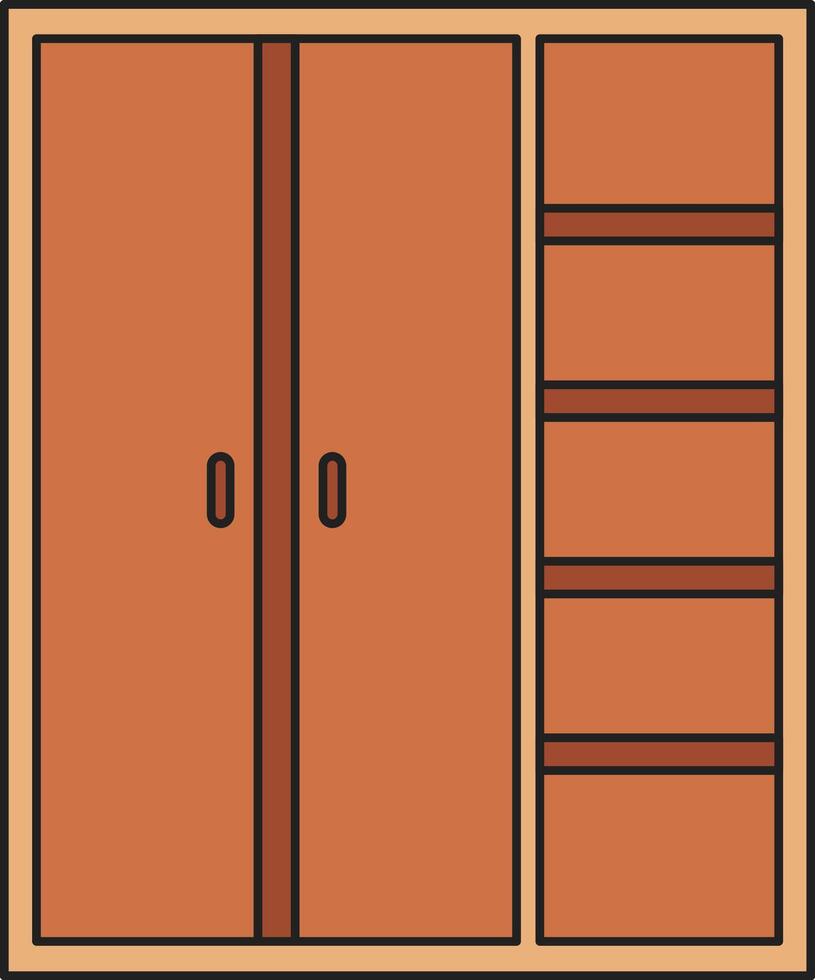 wooden cupboard illustration vector