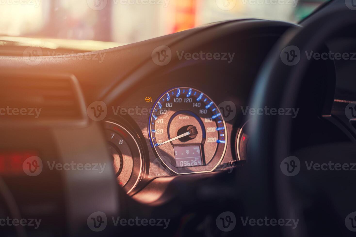 Closeup dashboard of mileage car photo