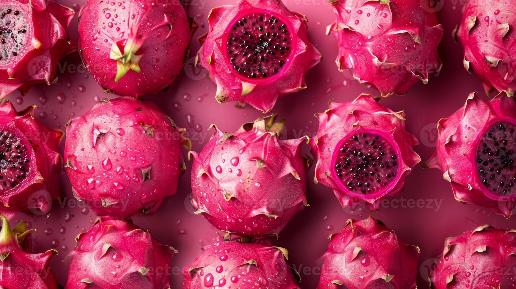 dragon fruit on pink background photo