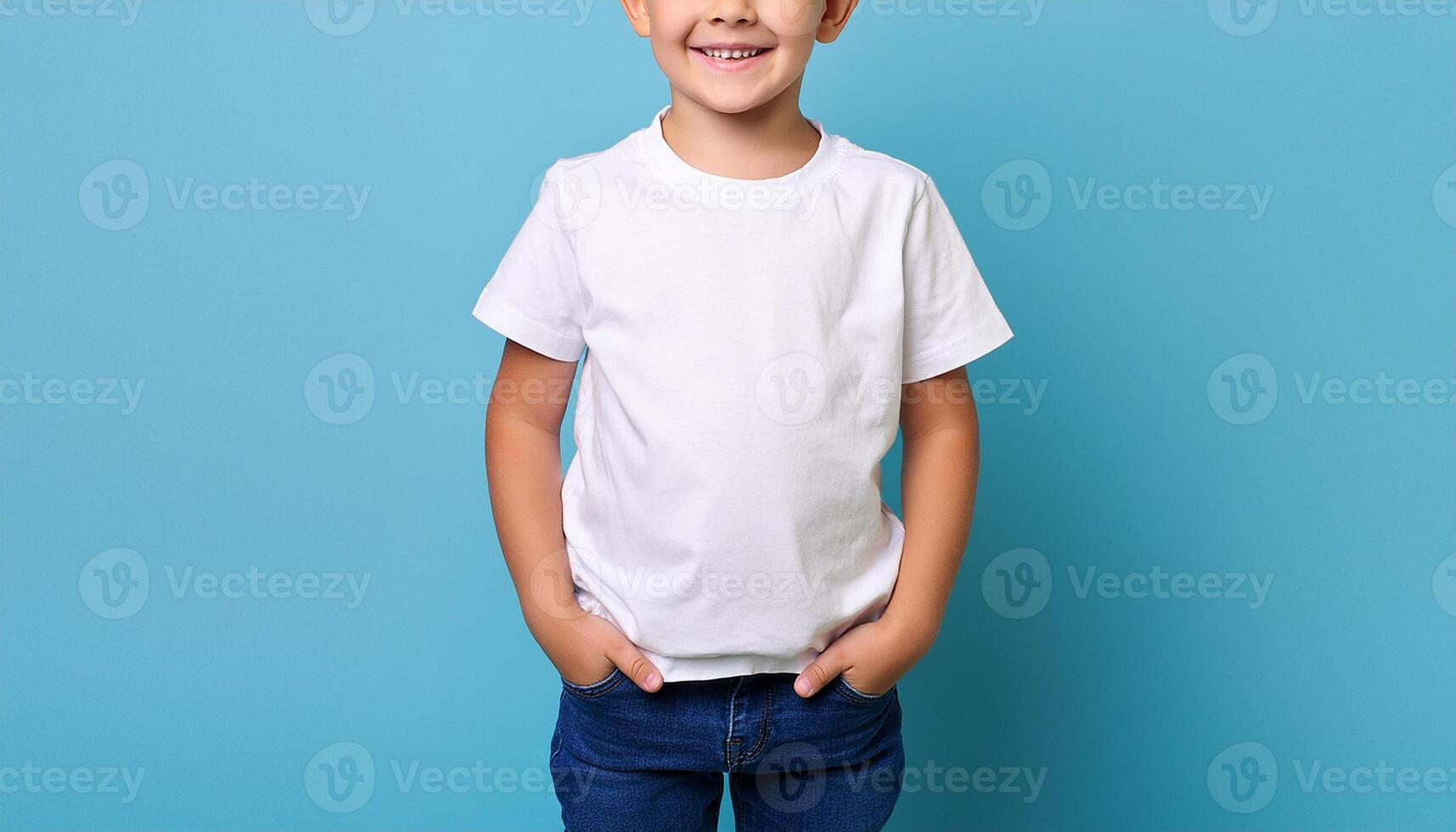 Boy With White Shirt Mockup photo