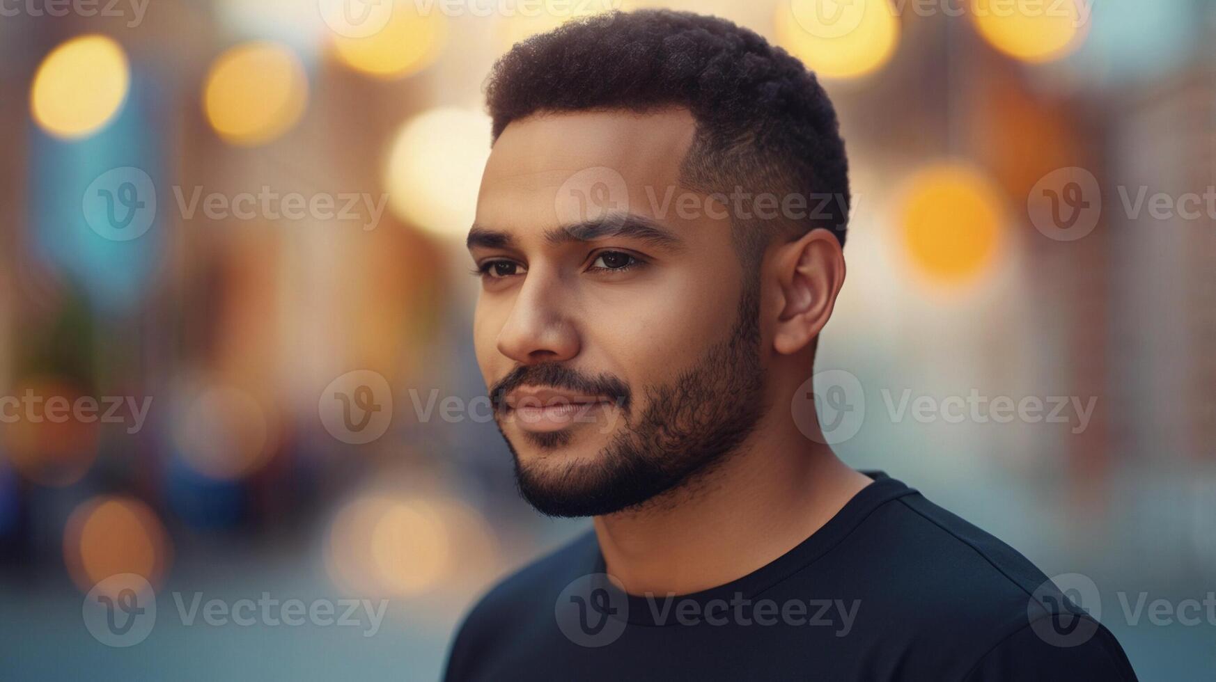 A Smiling Man in a Black T-Shirt photo