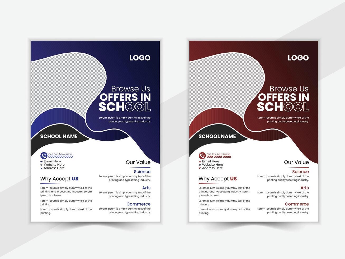School Admission Flyer Design vector