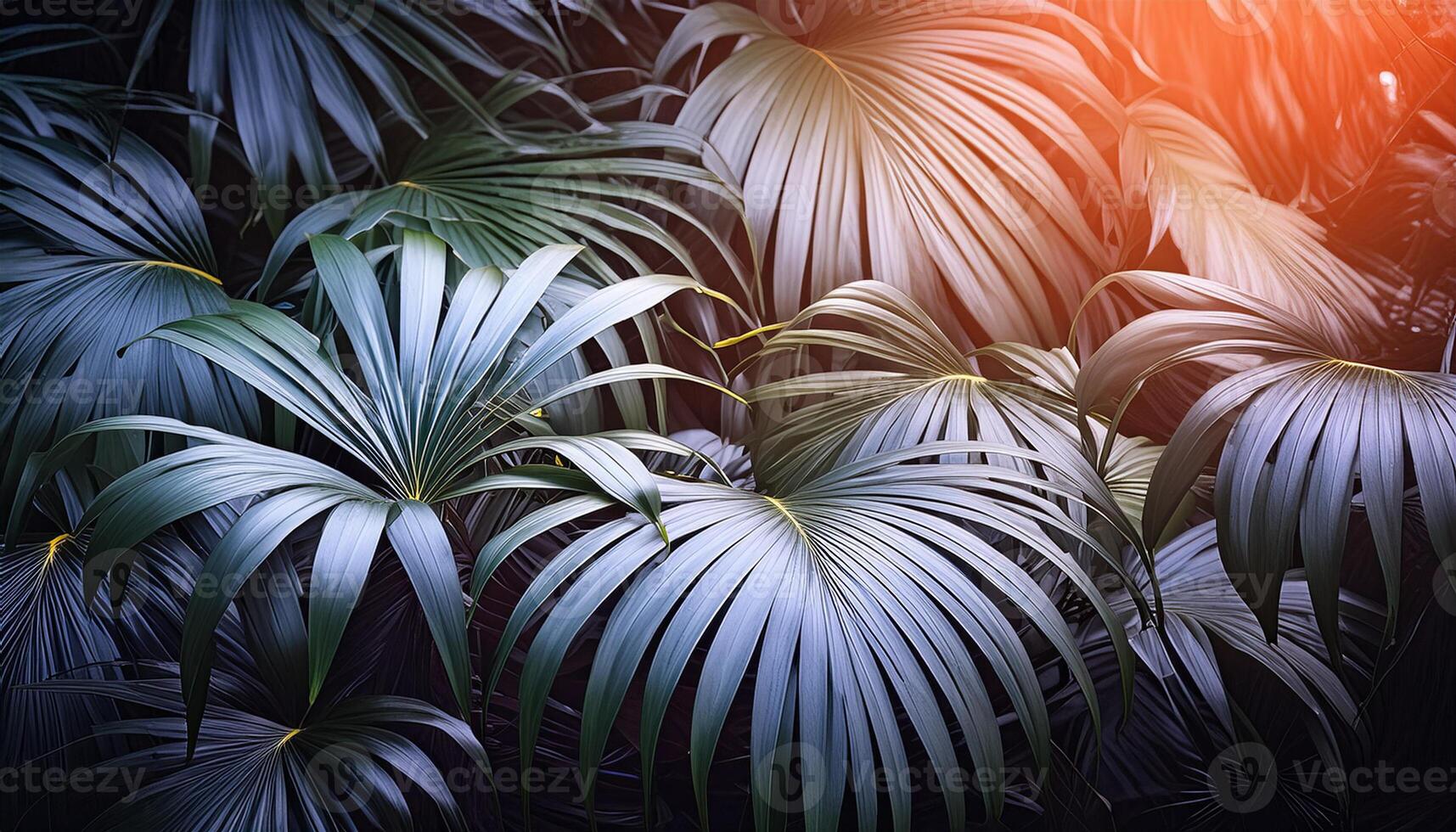 White tropical leaves around colorful Leaf Background photo