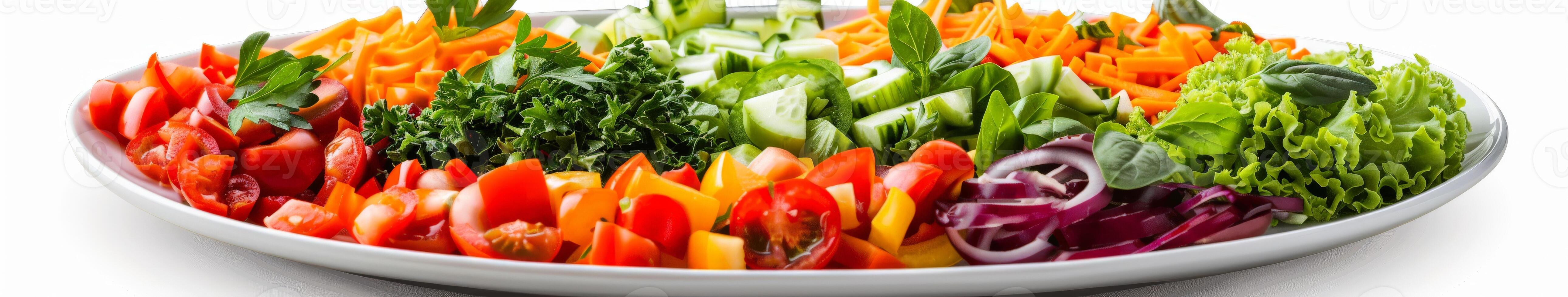 Freshly Cut Vegetables in a White Bowl photo