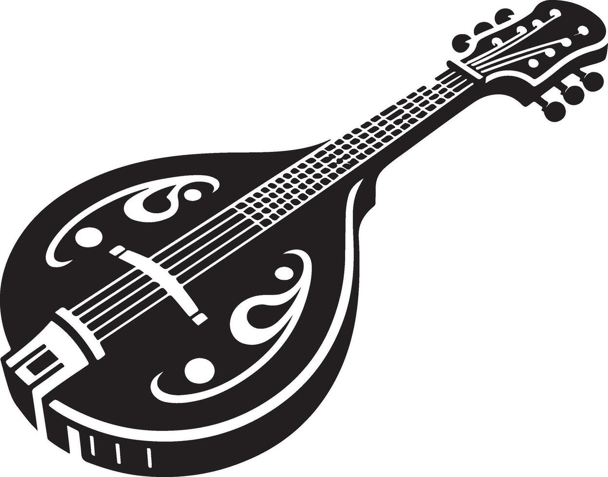 mandoline black and white vector
