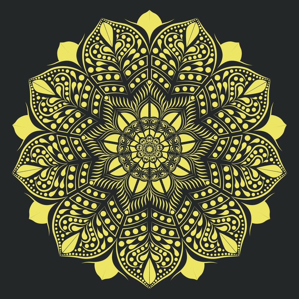 Mandala circle yellow color Design vector