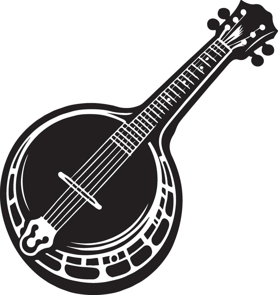 mandoline black and white vector