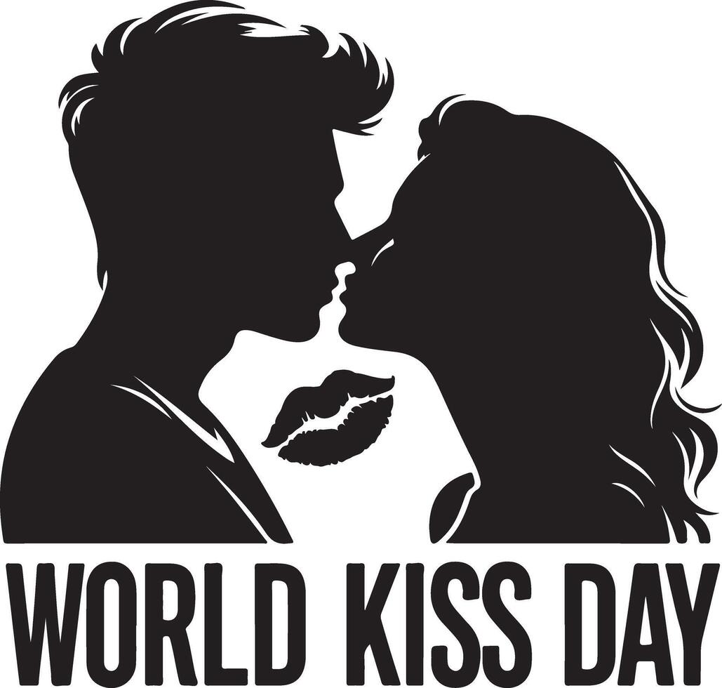 World Kissing Day The Art of the Perfect Kiss silhouette design vector