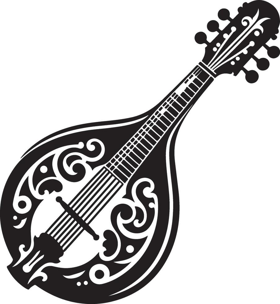 mandoline black and white vector