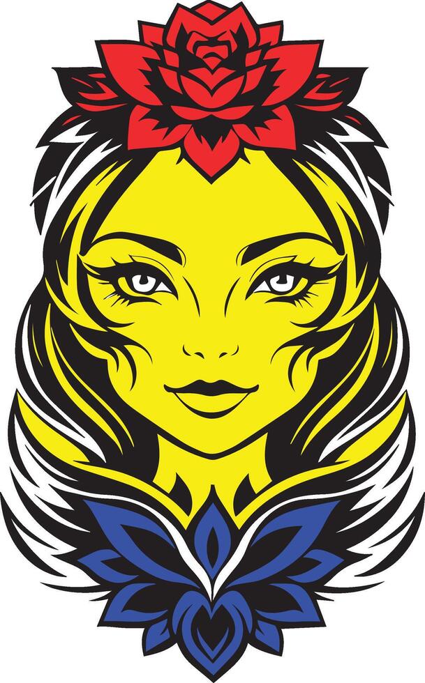 Cute Girl With Flower vector