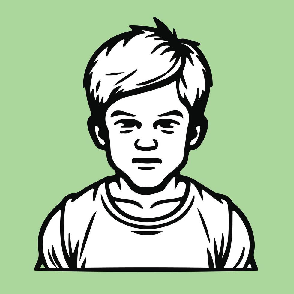 an angry boy vector