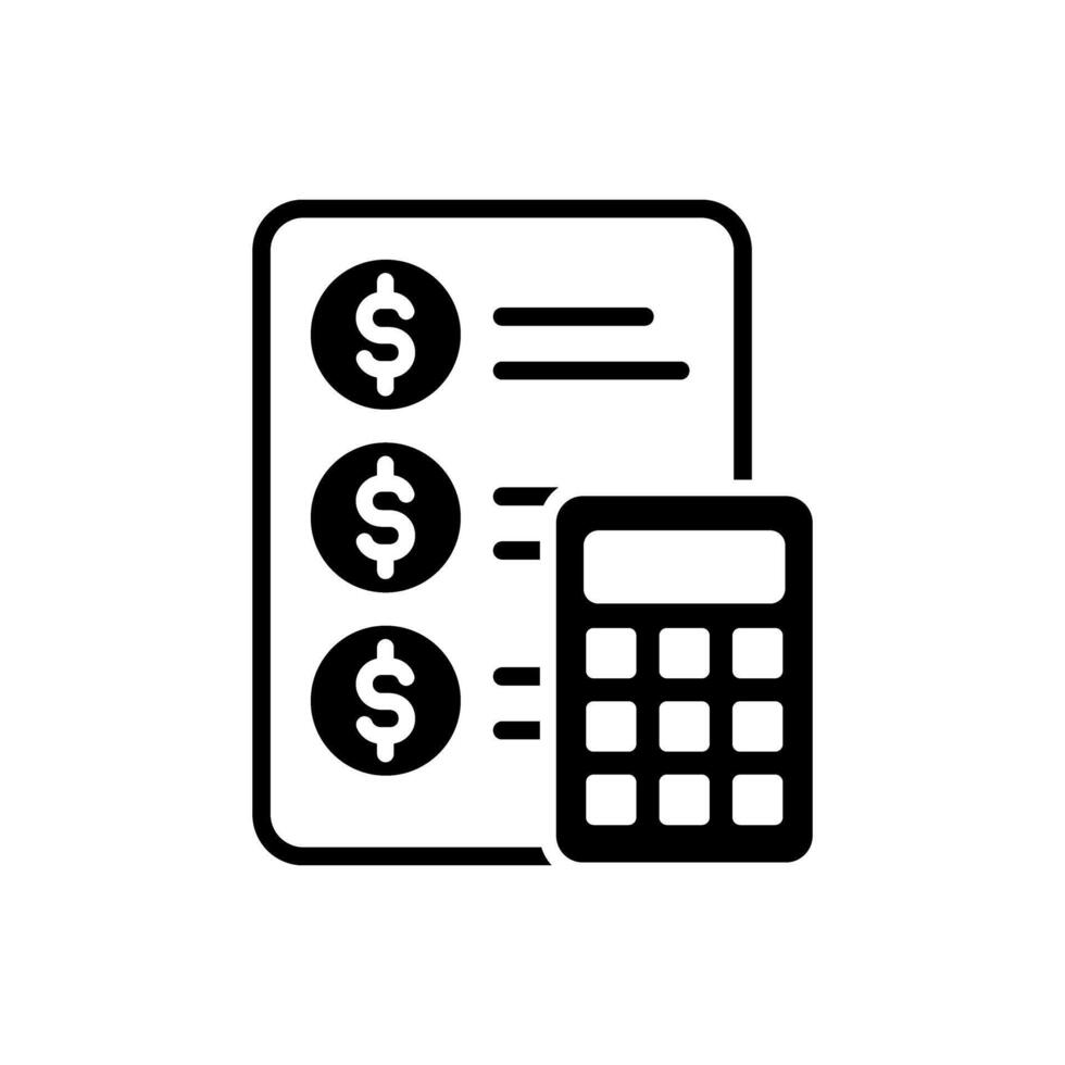 financial document with calculator icon vector