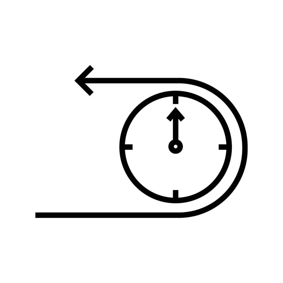 Clock with arrow back symbol icon vector