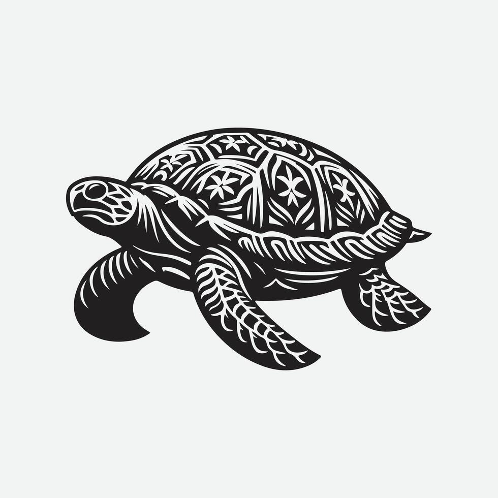 Majestic Turtle Silhouette, Captivating Shadows of Marine Life vector