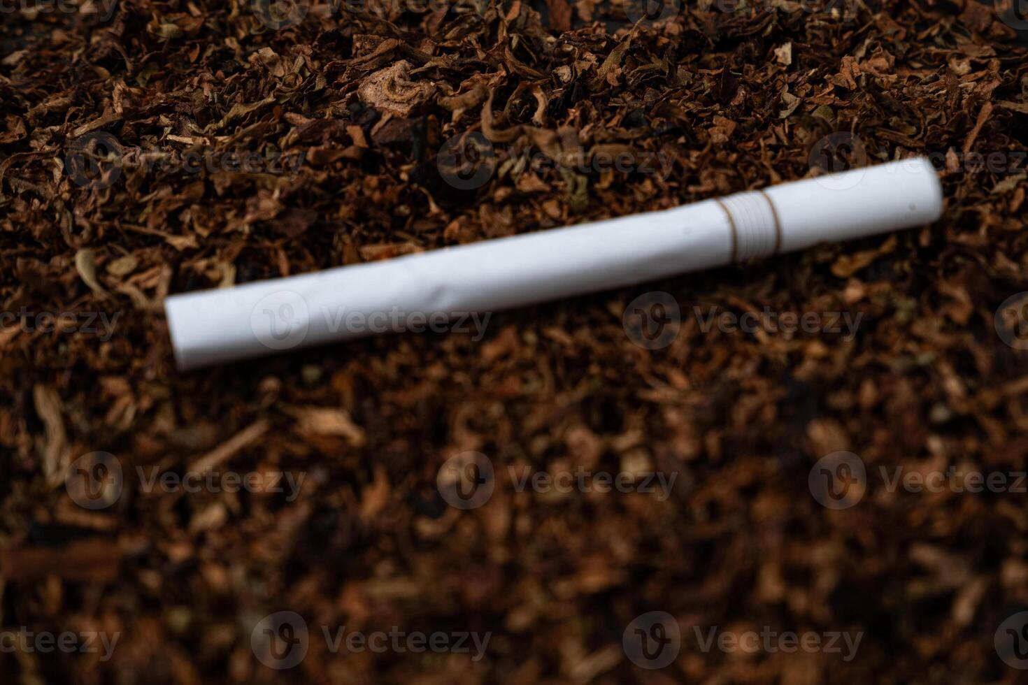 fine tobacco with a cigarette on top photo