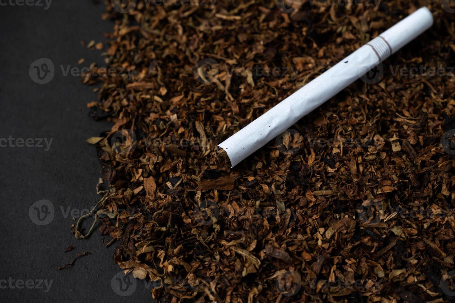 fine tobacco with a cigarette on top photo