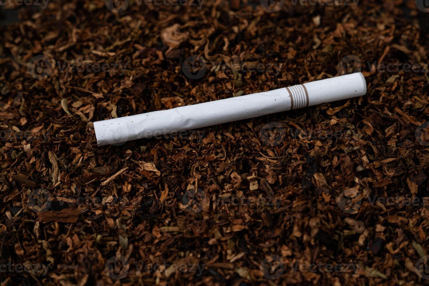 fine tobacco with a cigarette on top photo