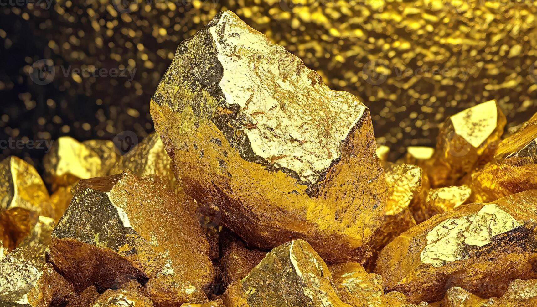 Stack precious pure gold nugget photo