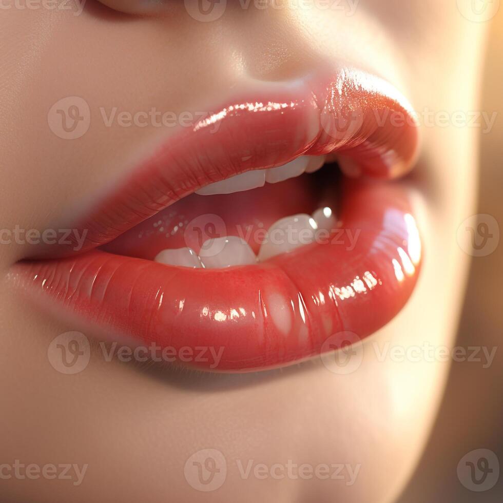 Hyper Realistic Lips, lipstick cosmetic design element photo