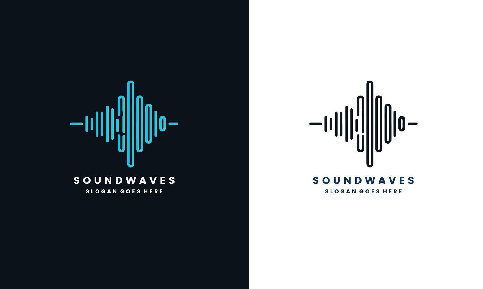 sound wave logo design template Pro vector