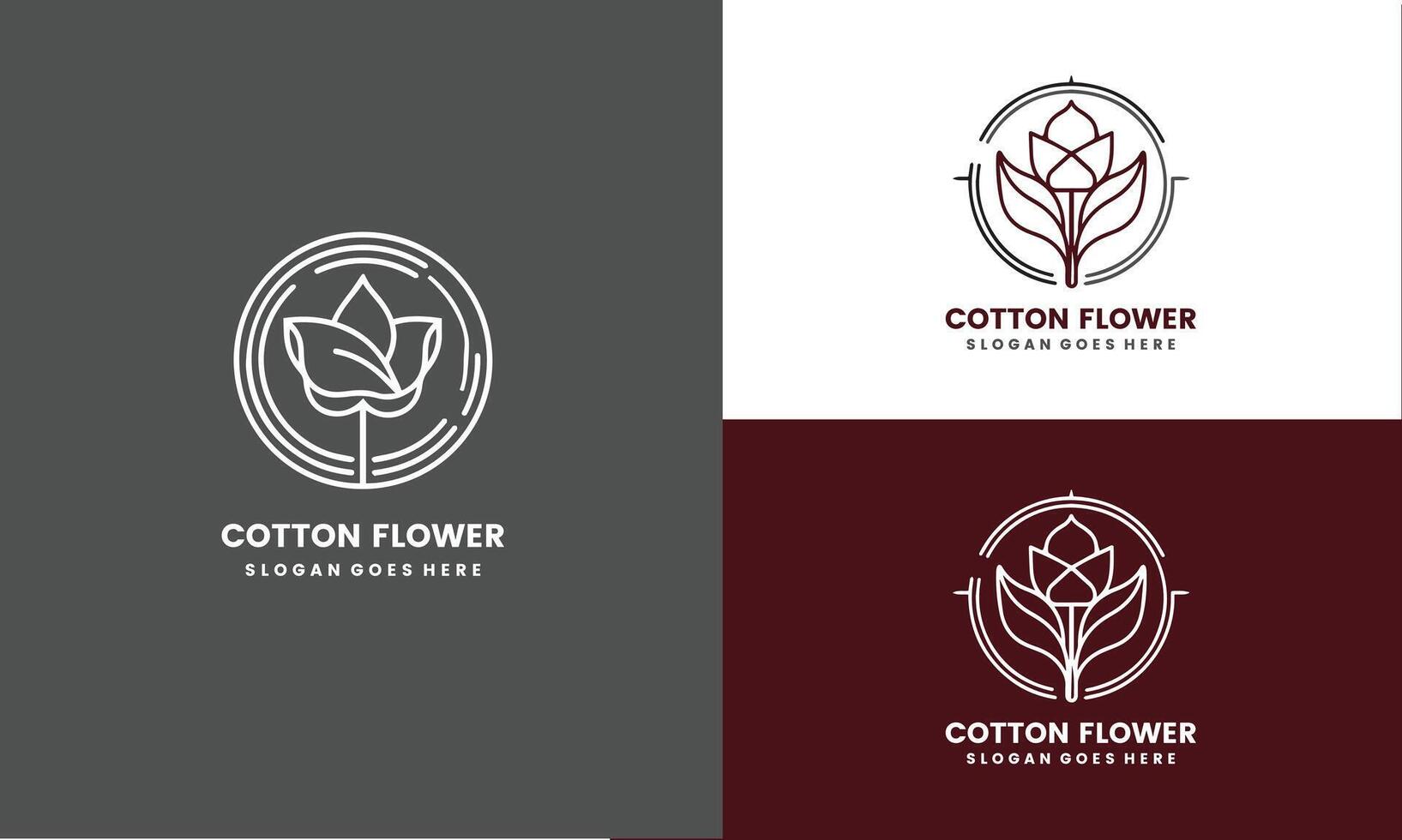 Cotton Logo, Soft Cotton Flower Design Natural Organic Plants Apparel Materials And Beauty Textiles Pro vector