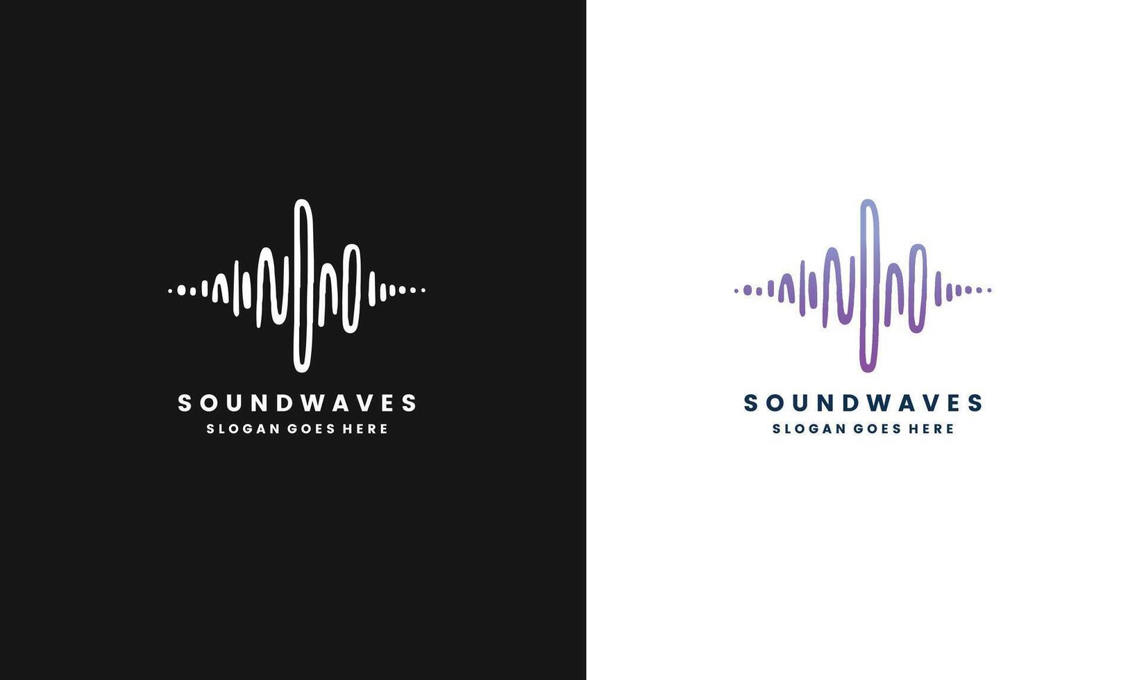 sound wave logo design template Pro vector