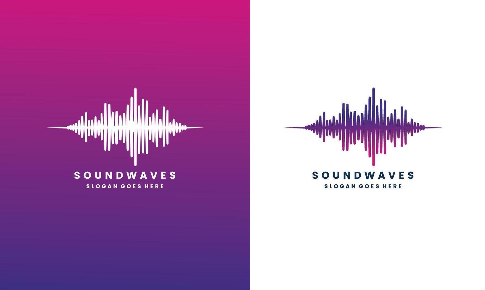 sound wave logo design template Pro vector