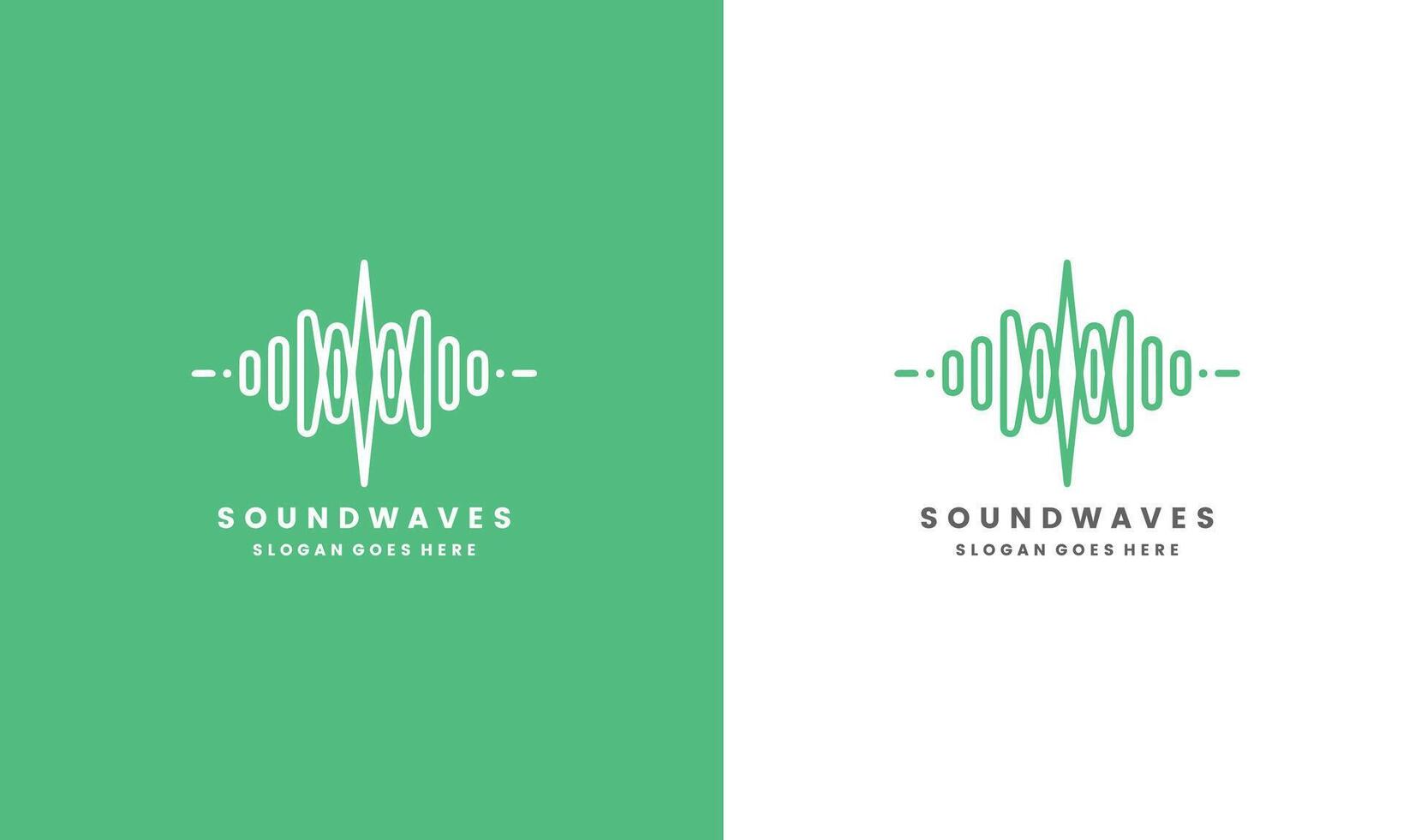 sound wave logo design template Pro vector