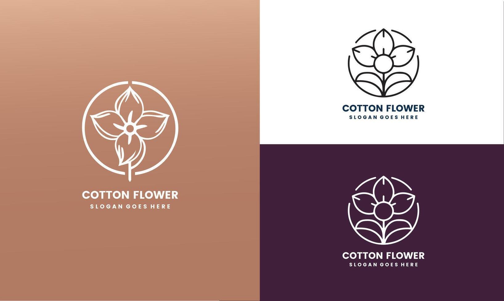 Cotton Logo, Soft Cotton Flower Design Natural Organic Plants Apparel Materials And Beauty Textiles Pro vector