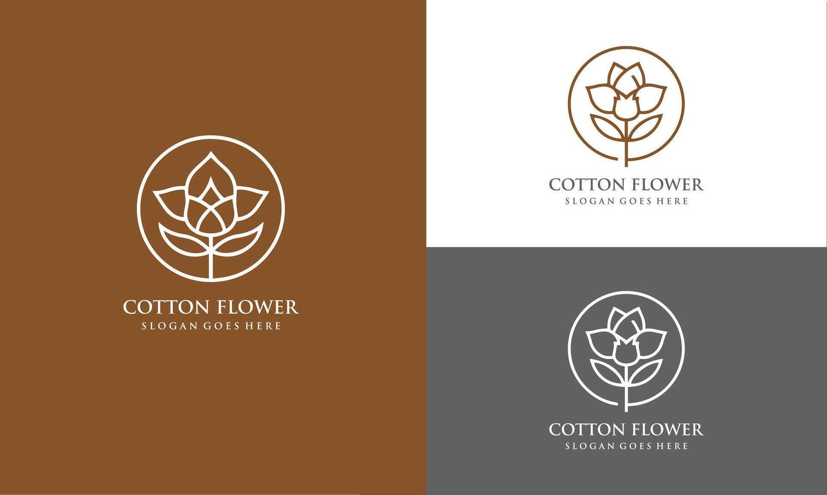 Cotton Logo, Soft Cotton Flower Design Natural Organic Plants Apparel Materials And Beauty Textiles Pro vector