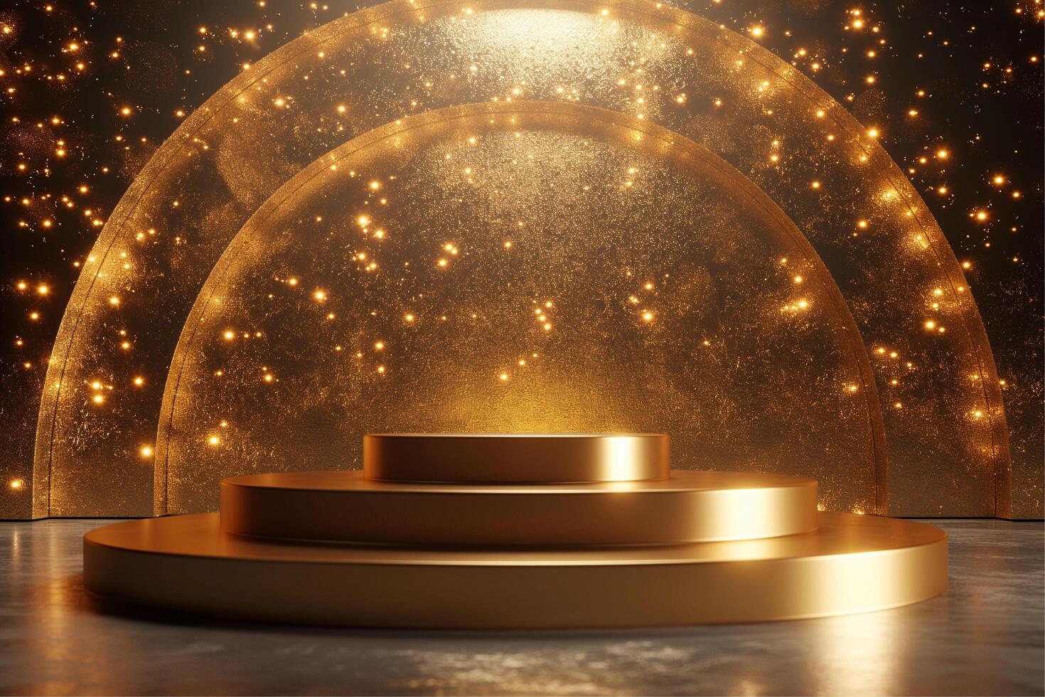 Minimal abstract golden background with podium photo