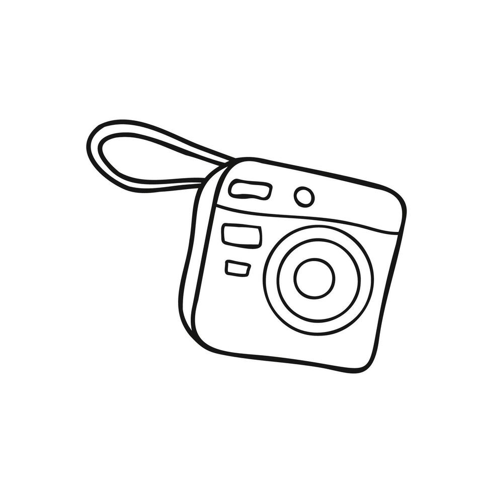 Camera clipart in doodle style. vector
