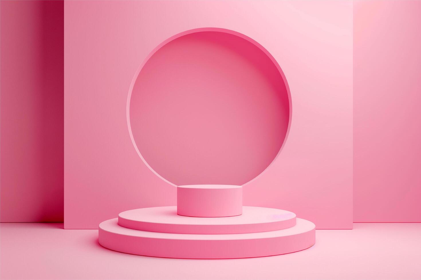 Minimal abstract pink background with podium photo